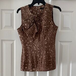 BCBGMaxAzria Brown Leopard Print Sleeveless silk Top